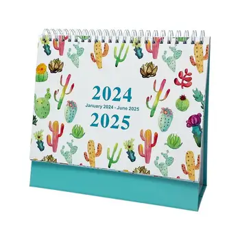 Desk Calendar 18 месеца Desktop Stand Calendar Planner 2024 To 2025 Многофункционален минималистичен практичен постоянен календар за