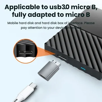 USB C към Micro B адаптер Високоскоростен трансфер на данни, алуминиева конструкция, тип-c към USB3.0 Micro B адаптери конвертор