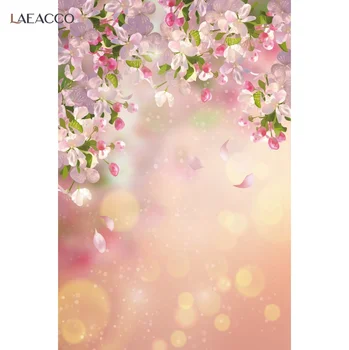 Фотографски фонове Розови мечтателни полка точки светлина боке пролетен цвят цветя венчелистче живописен фон за фото студио