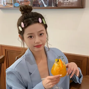 Сладък сладък корейски бретон страничен клип бонбони цвят сплав фиба личност счупена коса клип жени момичета край клип фиба BB клип