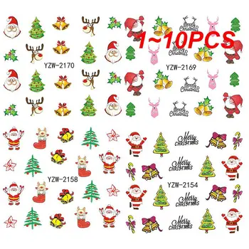 1~10PCS Снежинка нокти изкуство лепенки Коледа дизайни самозалепващи стикери Нова година зимни гел фолио декорация