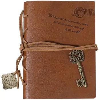 1pc класически ретро реколта стил PU капак низ ключ обвързани празен бележник 320 страници бележник дневник дневник скицник