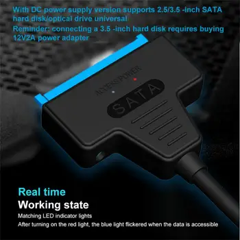 Нов USB SATA 3 кабел Sata към USB 3.0 адаптер UP до 6 Gbps поддръжка 2.5Inch външен SSD твърд диск 22 пинов Sata III A25 2.0