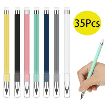35Pcs Вечни моливи Без мастило Pen Non заточване моливи Безмастилено перо Вечни моливи с гумичка