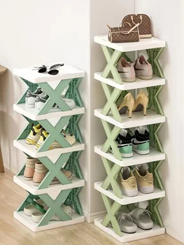 DIY Simple Shoe Rack Multi-layer Folding Shoes Storage Organizer Creative Home Door Bathroom Plastic Dormitory Simple Racks