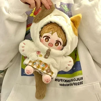Sanrioed Cinnamoroll аниме карикатура Kawaii облекло шапка чанта 20CM плюшена кукла косплей обличане сладък Plushie дрехи подарък
