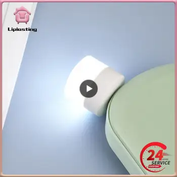 1PCS акумулаторна лампа USB лампа мини LED нощна светлина мощност банка зареждане USB книга светлини малки кръгли четене бюро лампа крушка