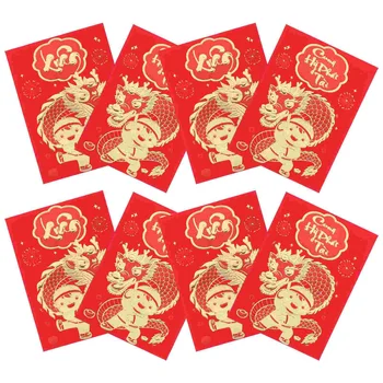 Пари Червени джобове Китайски пликове за късметлийски пари Година Червени пликове Парични пликове Чанти за пари Случаен стил