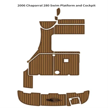 2006 Chaparral 280 Платформа за плуване Пилотска лодка EVA пяна тиково дърво палуба подова подложка мат подложка самозалепваща се SeaDek Gatorstep стил