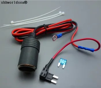 shhworldsea 1m 1.5mm мини тип DC12V кола превозно средство цигара запалка за пури гнездо конектор ATC предпазител кабел