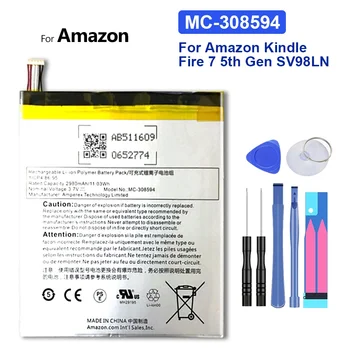 2980mAh, MC-308594, Батерия за Amazon Kindle Fire 7 5th Gen, SV98LN, Batteria, + Безплатни инструменти