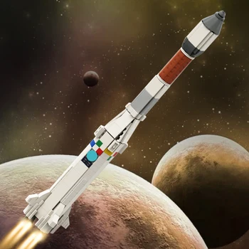 MOC 1:110 Ариана 1 Космически изкуствени сателитни ракетни тухли Вселена превозно средство Сатурн ракета градивен блок Детска играчка подарък за рожден ден