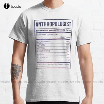 Антрополог Забавен антрополог Етикет за хранене Класическа тениска Мъжка смешна тениска Креативна смешна риза Коледен подарък Нов