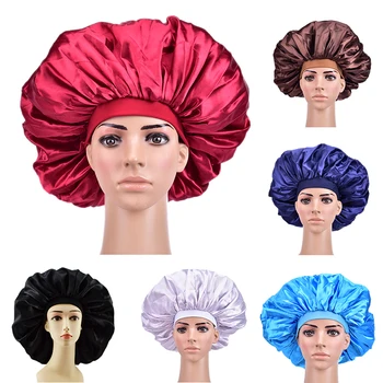 BIG копринена спална шапка нощна шапка капак на главата капак сатен Cheveux Nuit за къдрава грижа за косата жени красота поддръжка дизайнер